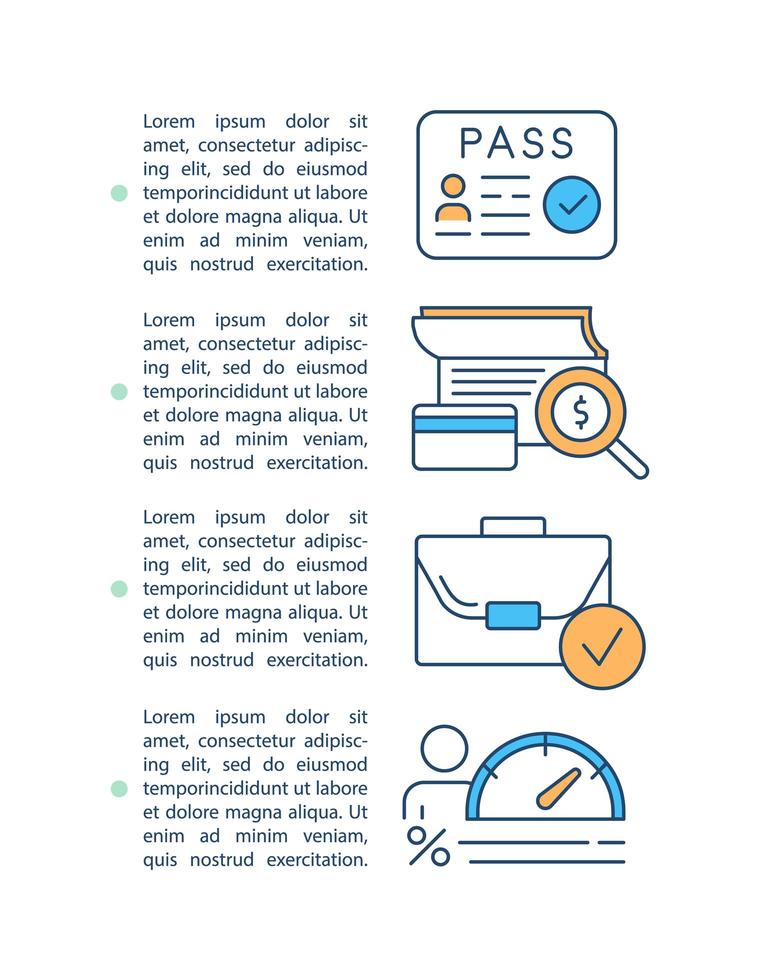 icono de concepto de procesamiento de préstamos con texto vector