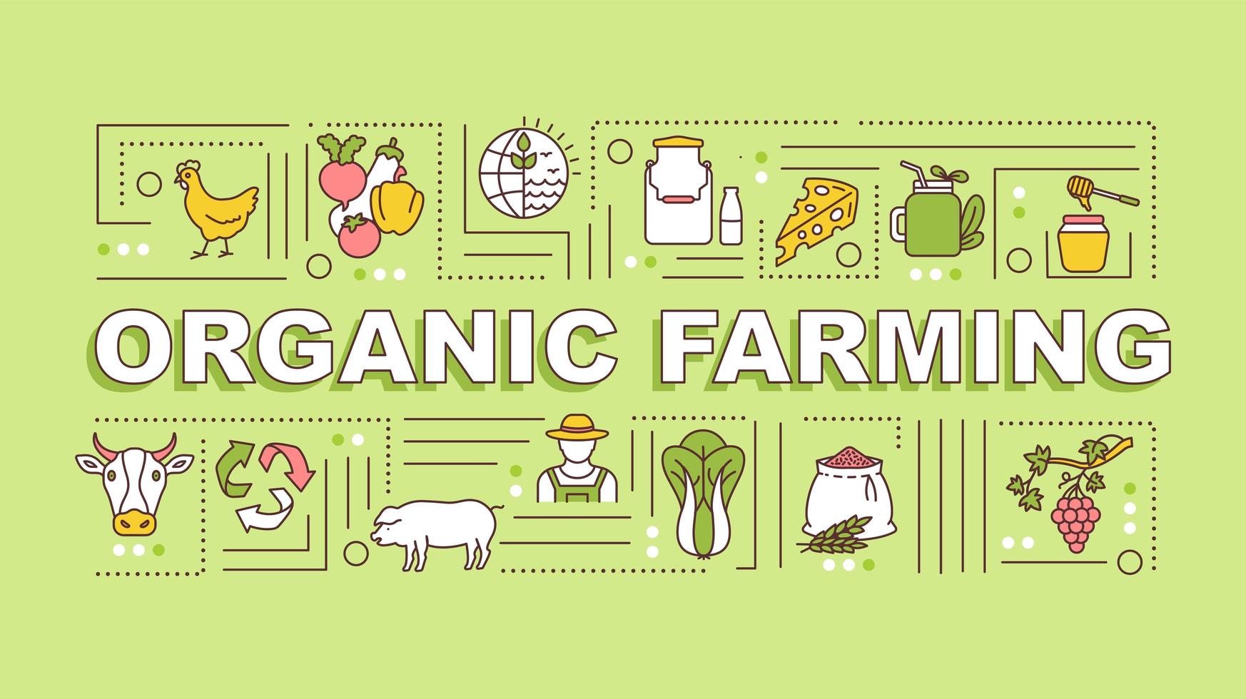 Organic farming word concepts banner vector