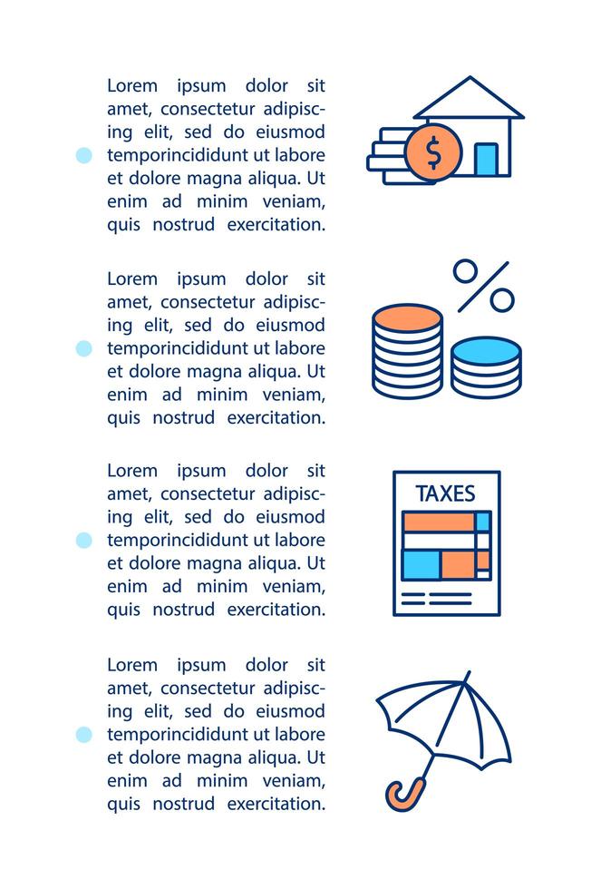Mortgage elements concept icon with text vector