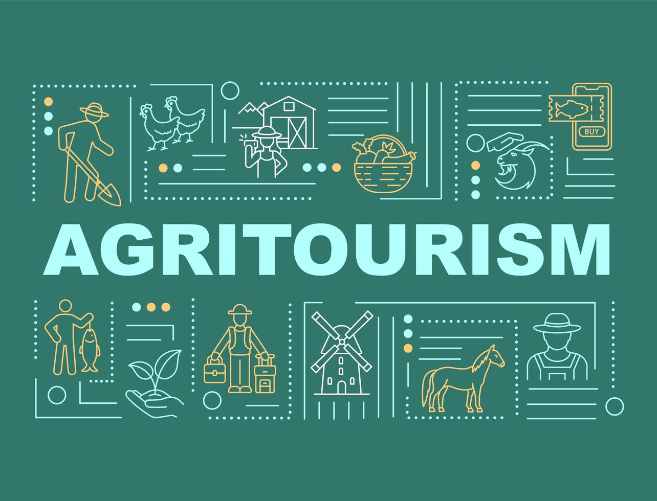 banner de conceptos de palabra de agroturismo vector