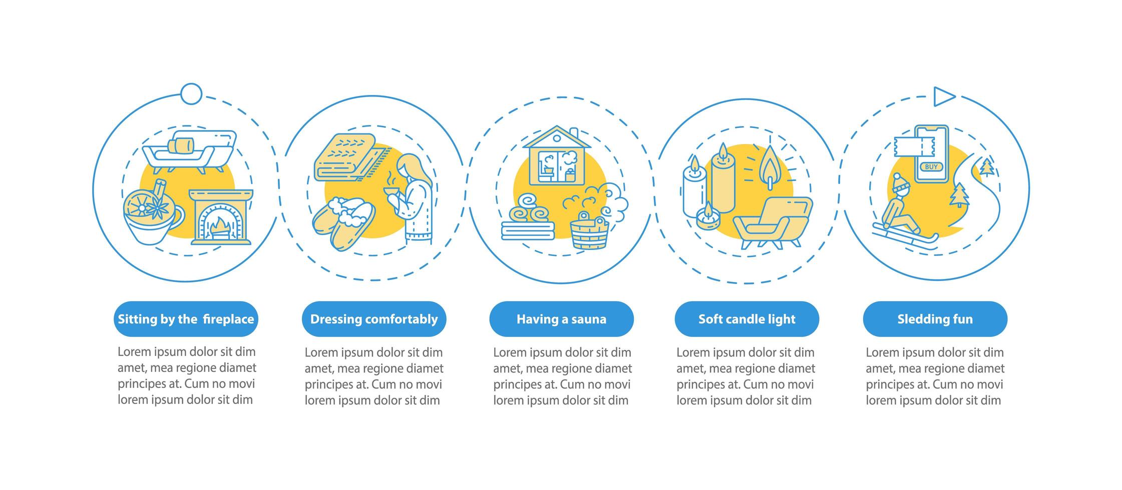 plantilla de infografía de vector de estilo hyggelig