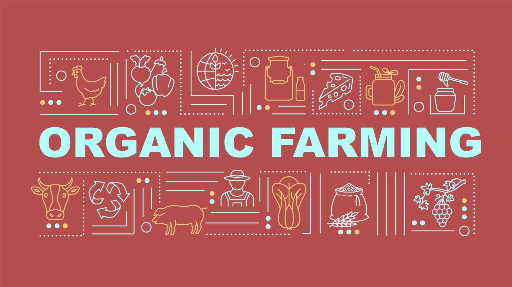 Organic farming word concepts banner vector