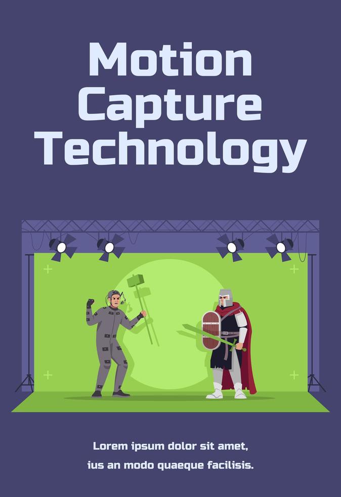 plantilla de póster social de tecnología de captura de movimiento vector