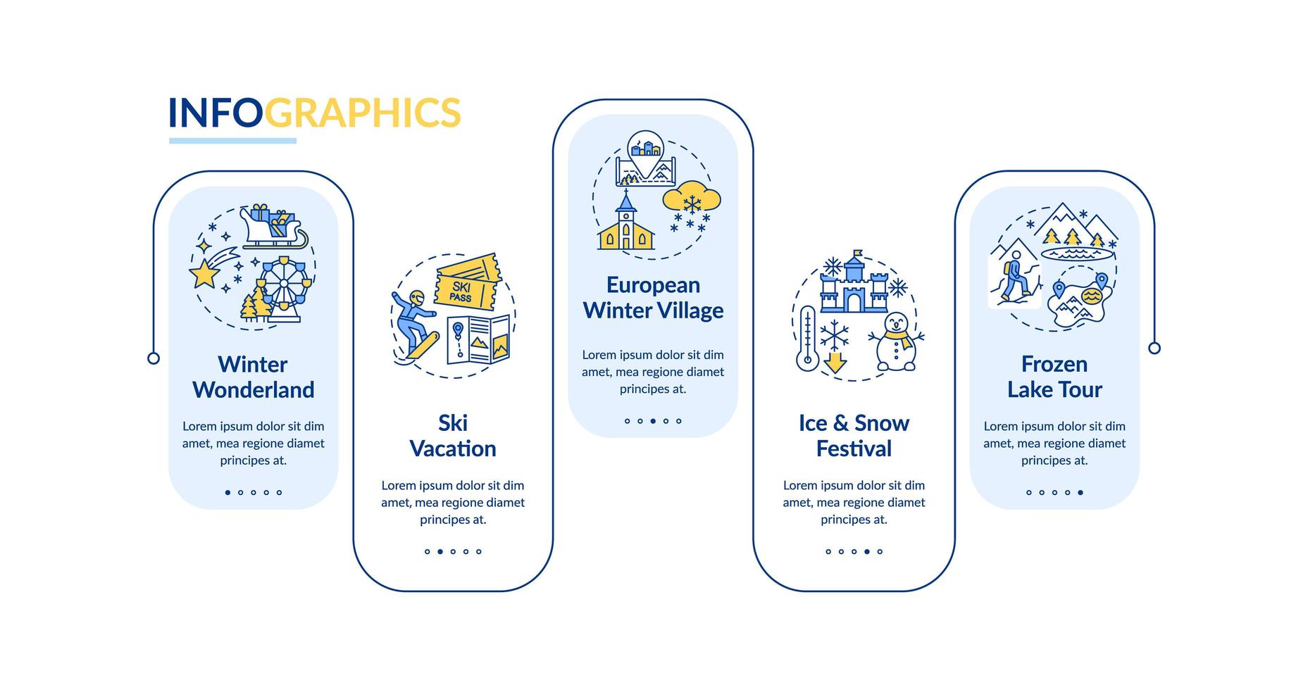 plantilla de infografía de vector de escape de invierno