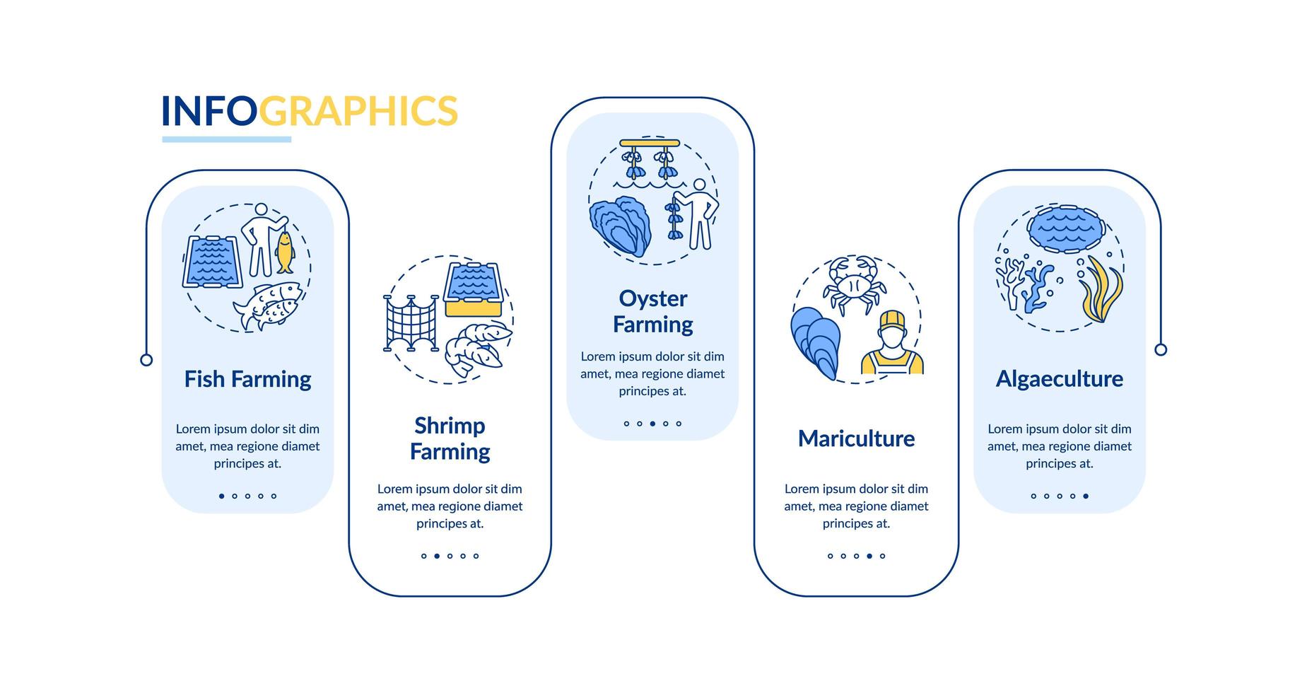 plantilla de infografía de vector de acuicultura