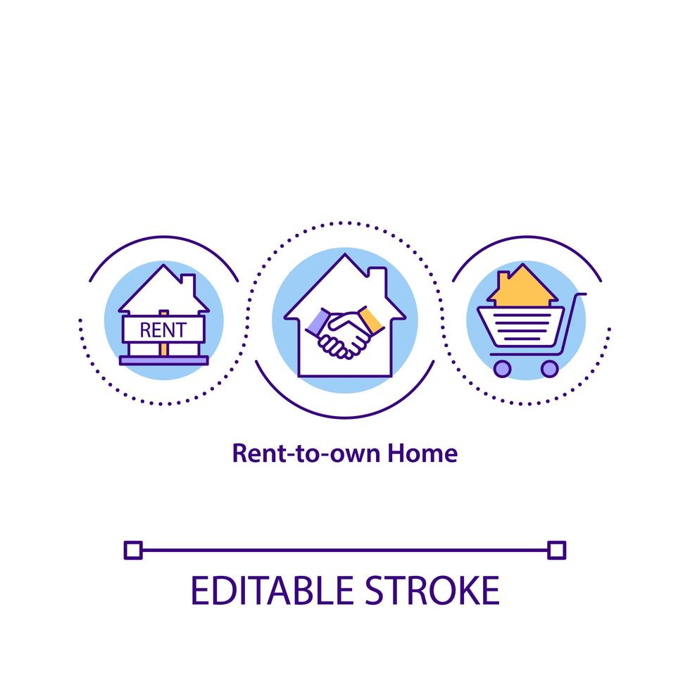 Rent-to-own home concept icon vector