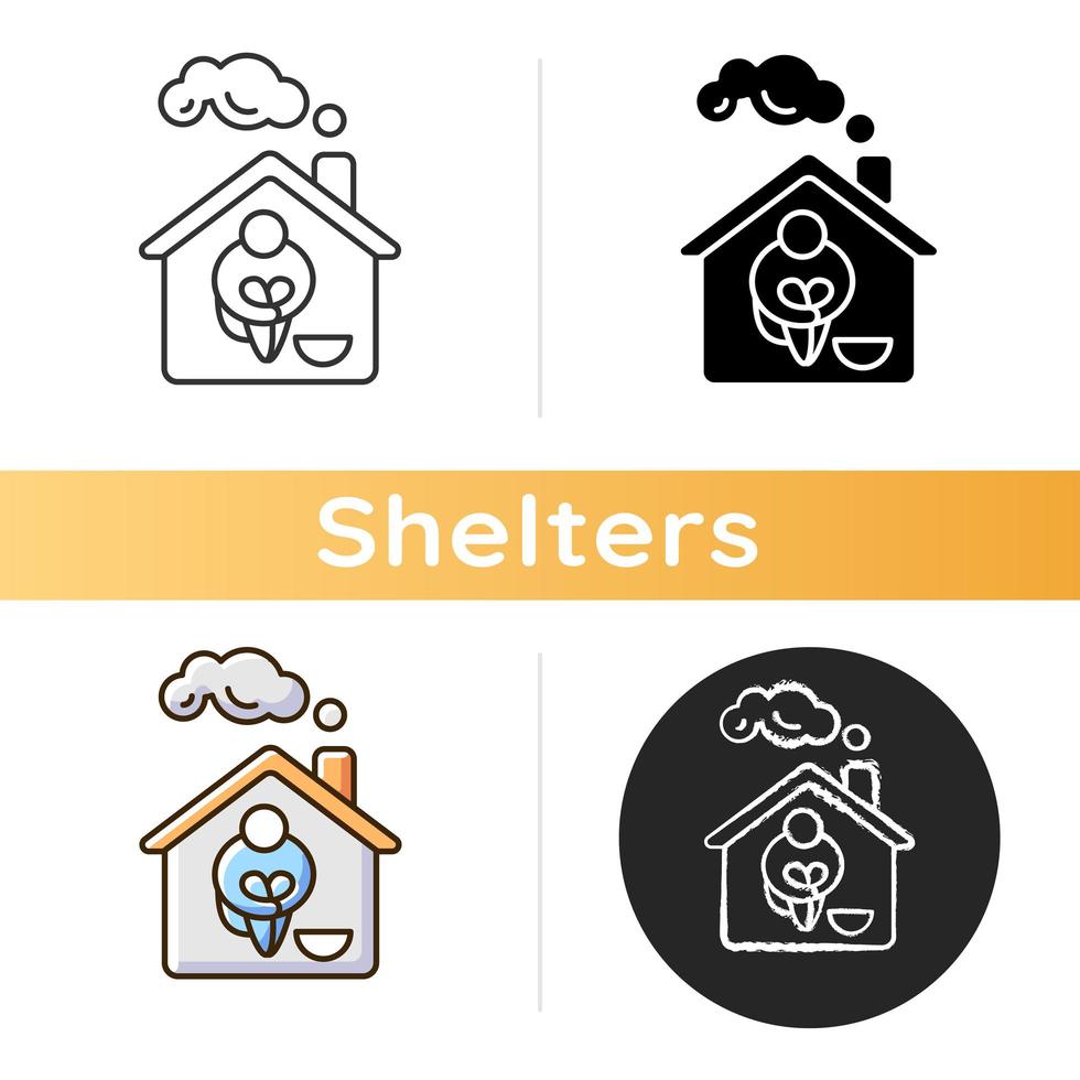 Homeless shelter icon vector