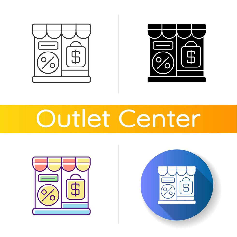 icono de tienda outlet vector