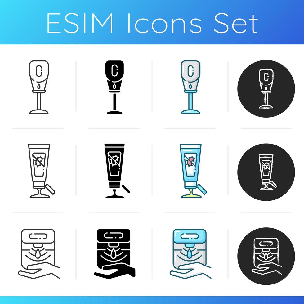 Sanitizers icons set vector