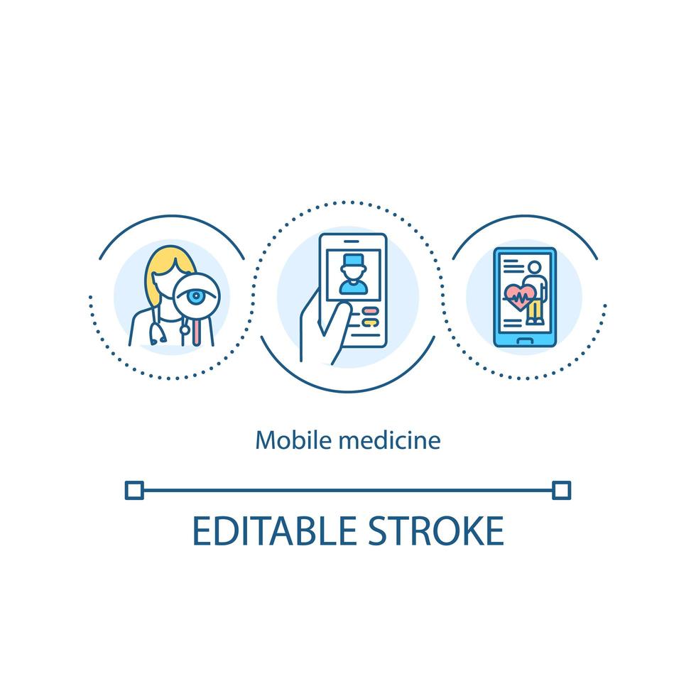 icono de concepto de medicina móvil vector