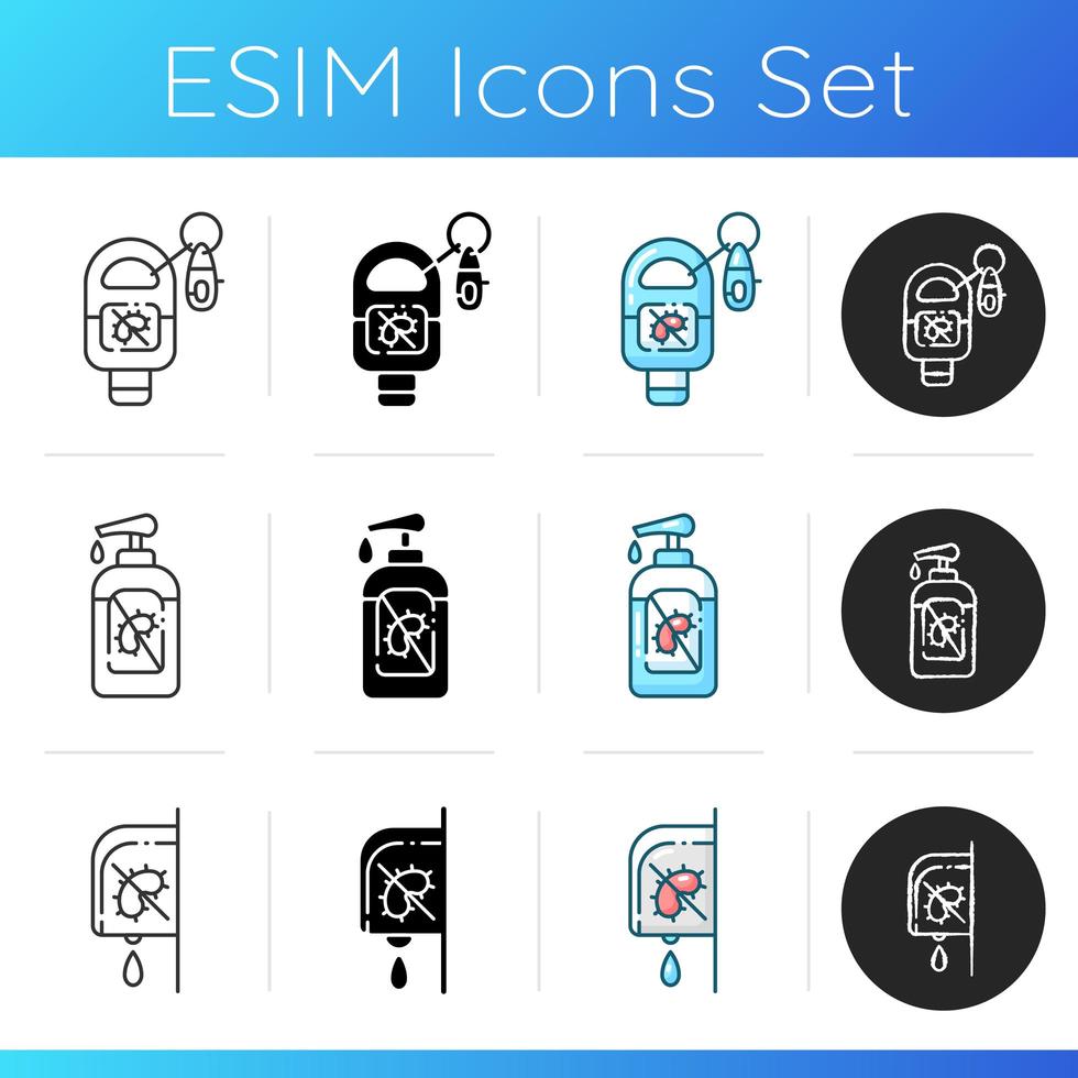 Hand sanitizers icons set vector