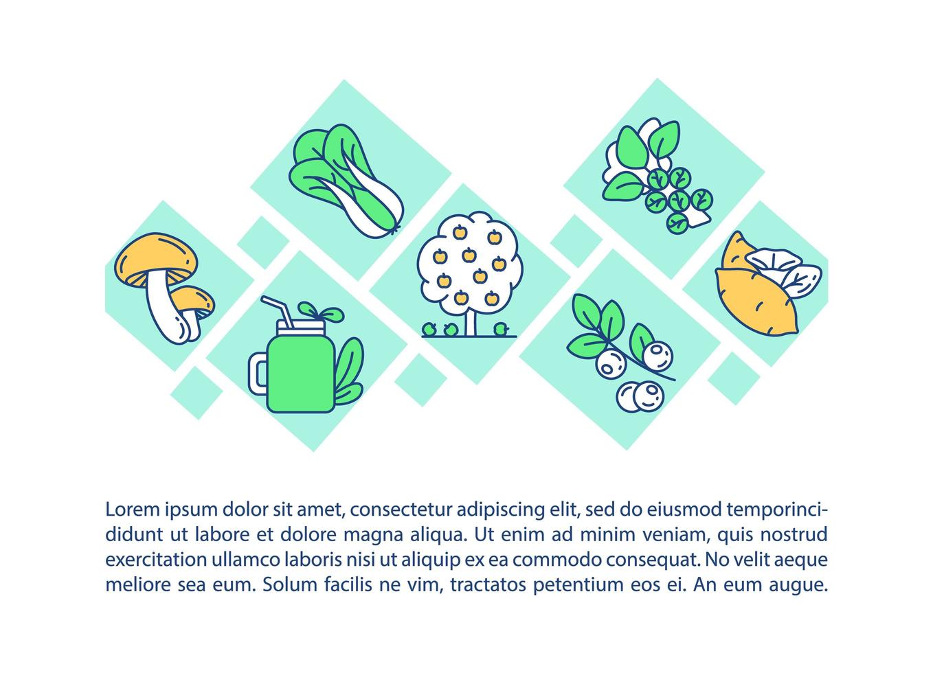 icono de concepto de productos orgánicos con texto vector