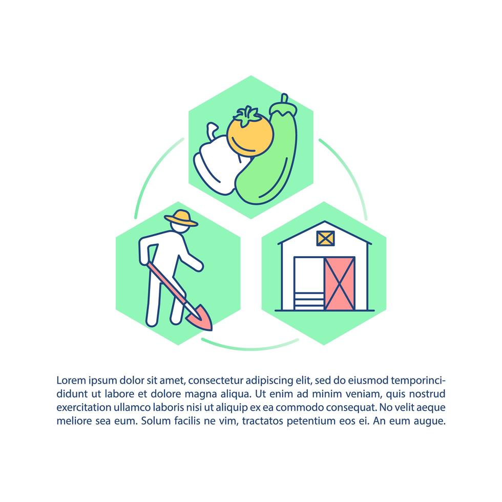 Agricultural life concept icon with text vector