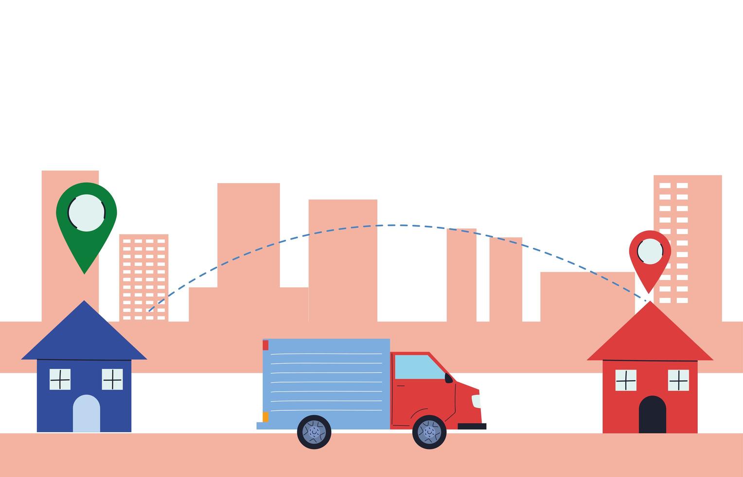 package delivery from door-to-door vector