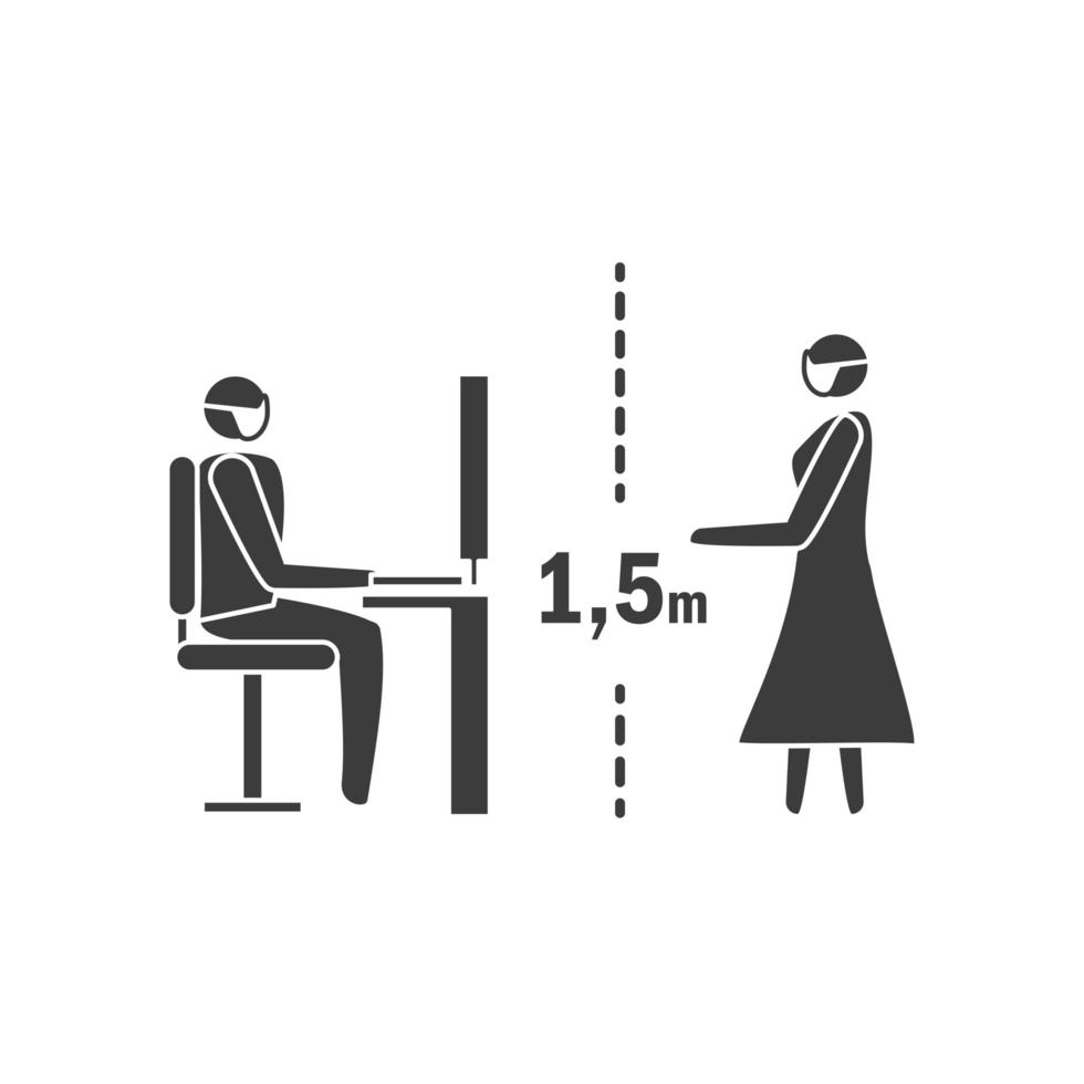 social distancing icon, keep distance of 1.5 meters, coronovirus epidemic vector