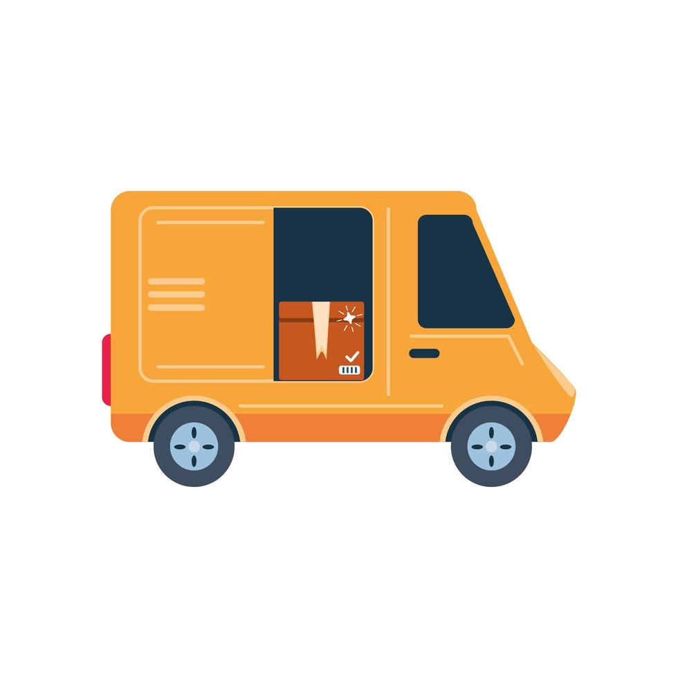 van, cargo transportation on white background vector