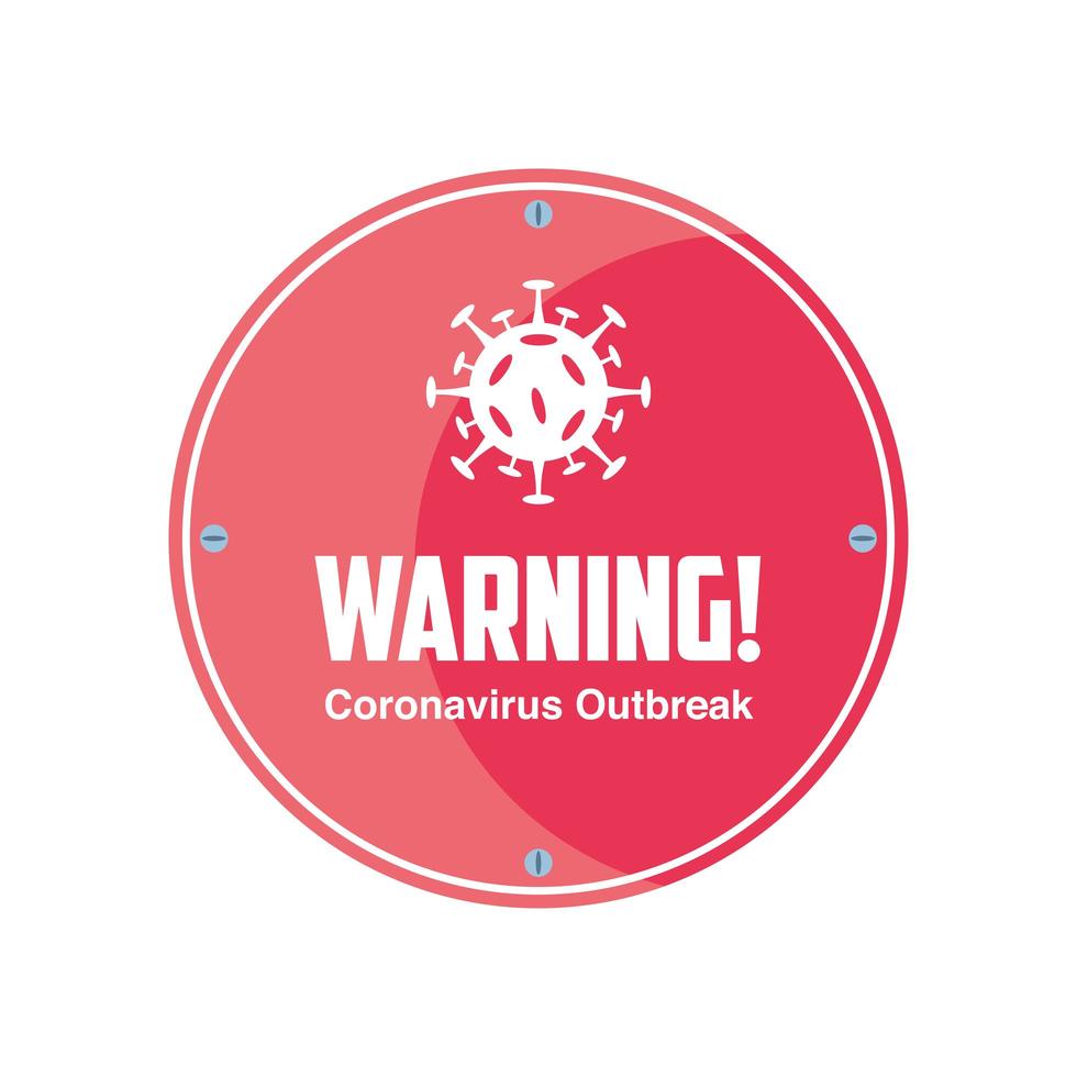 warning sign, coronavirus disease or covid 19 vector