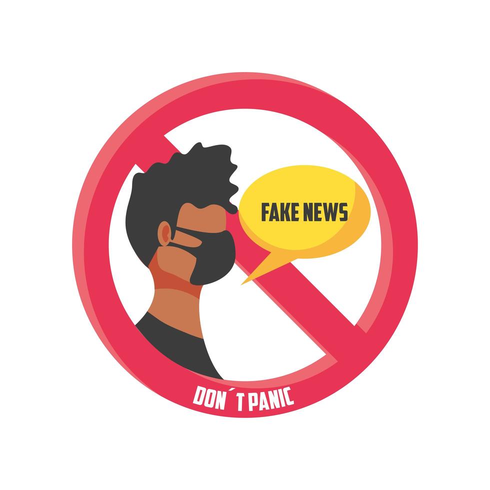 warning sign, don't panic over fake news vector