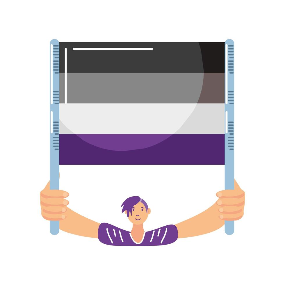 person celebrating pride day on white background vector