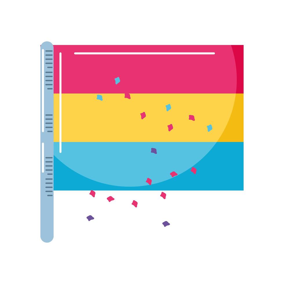 colorful gay pride flag in white background vector