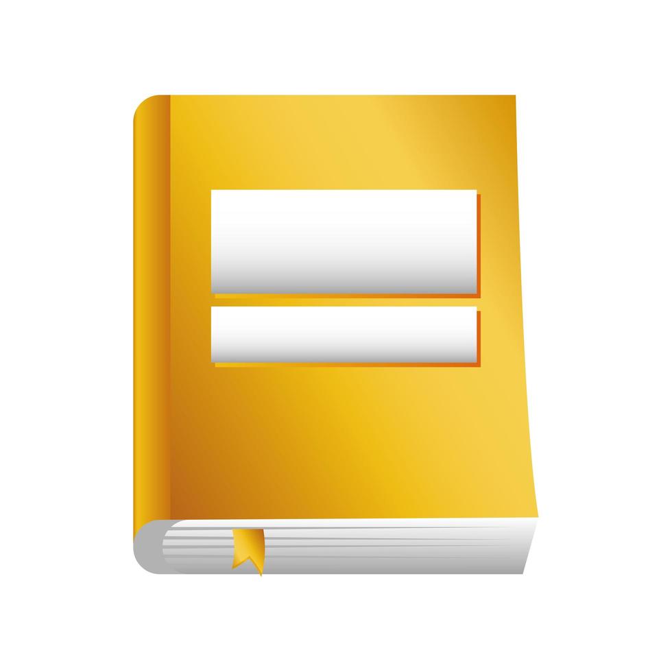 yellow book on white background vector