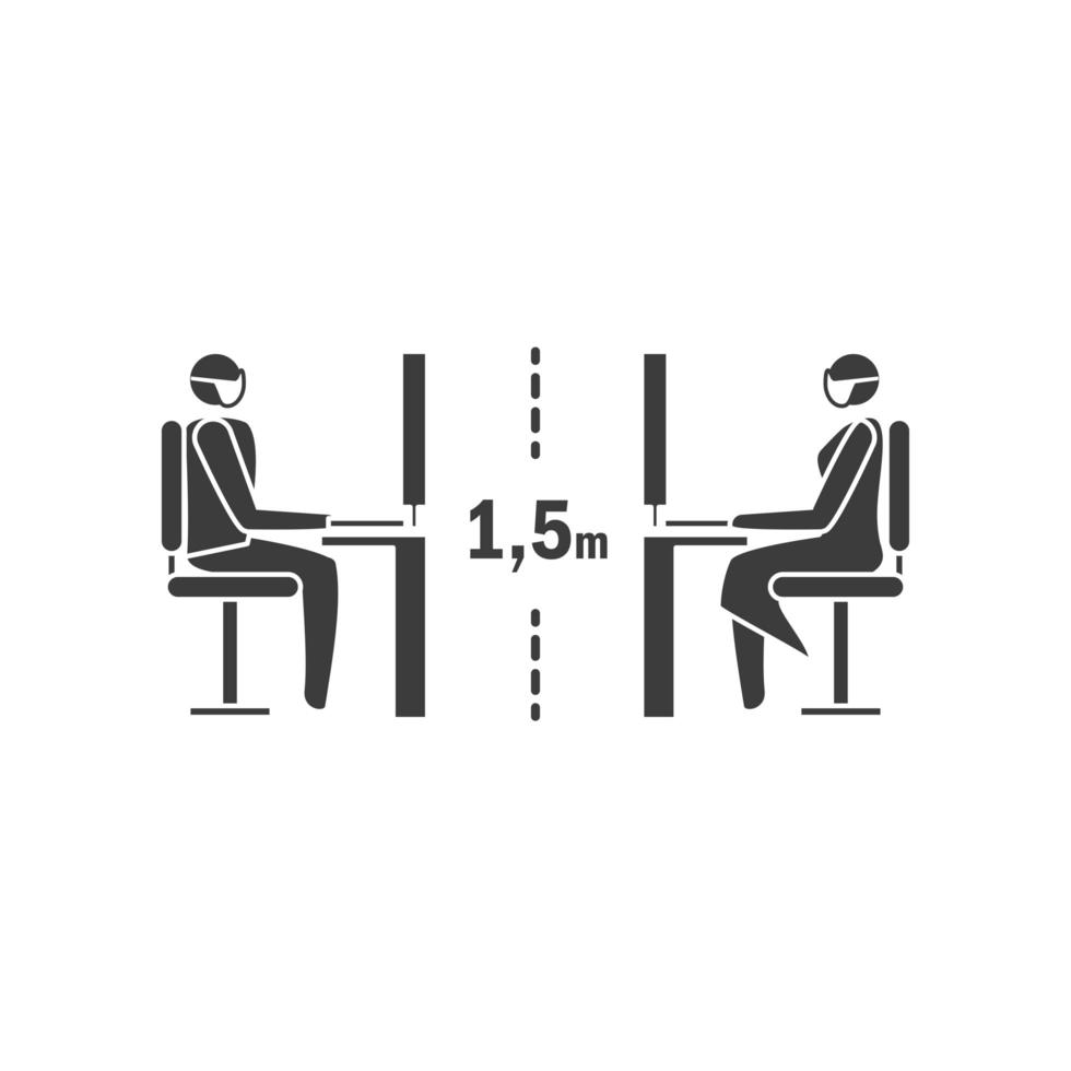 social distancing icon, keep distance of 1.5 meters, coronavirus epidemic vector