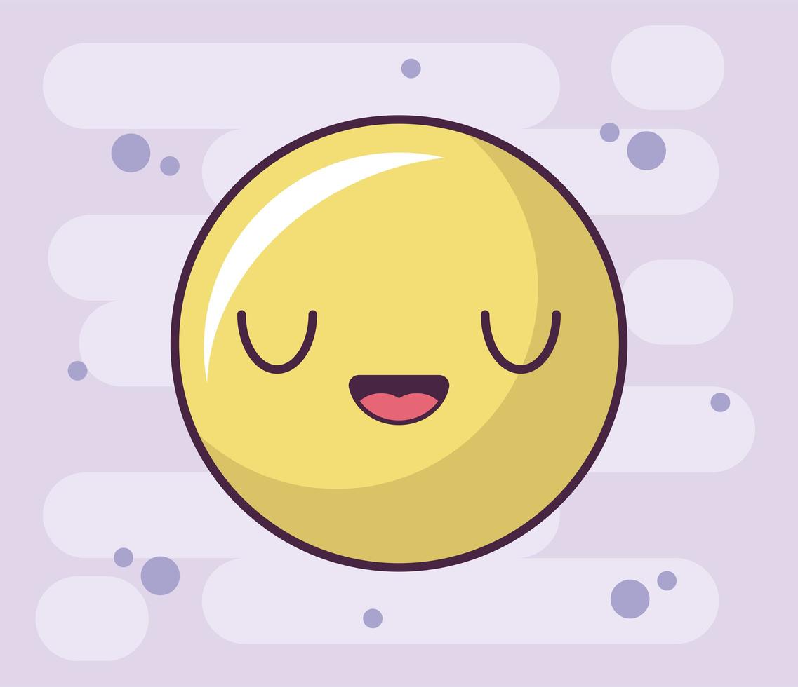 happy face icon, kawaii style emoticon vector