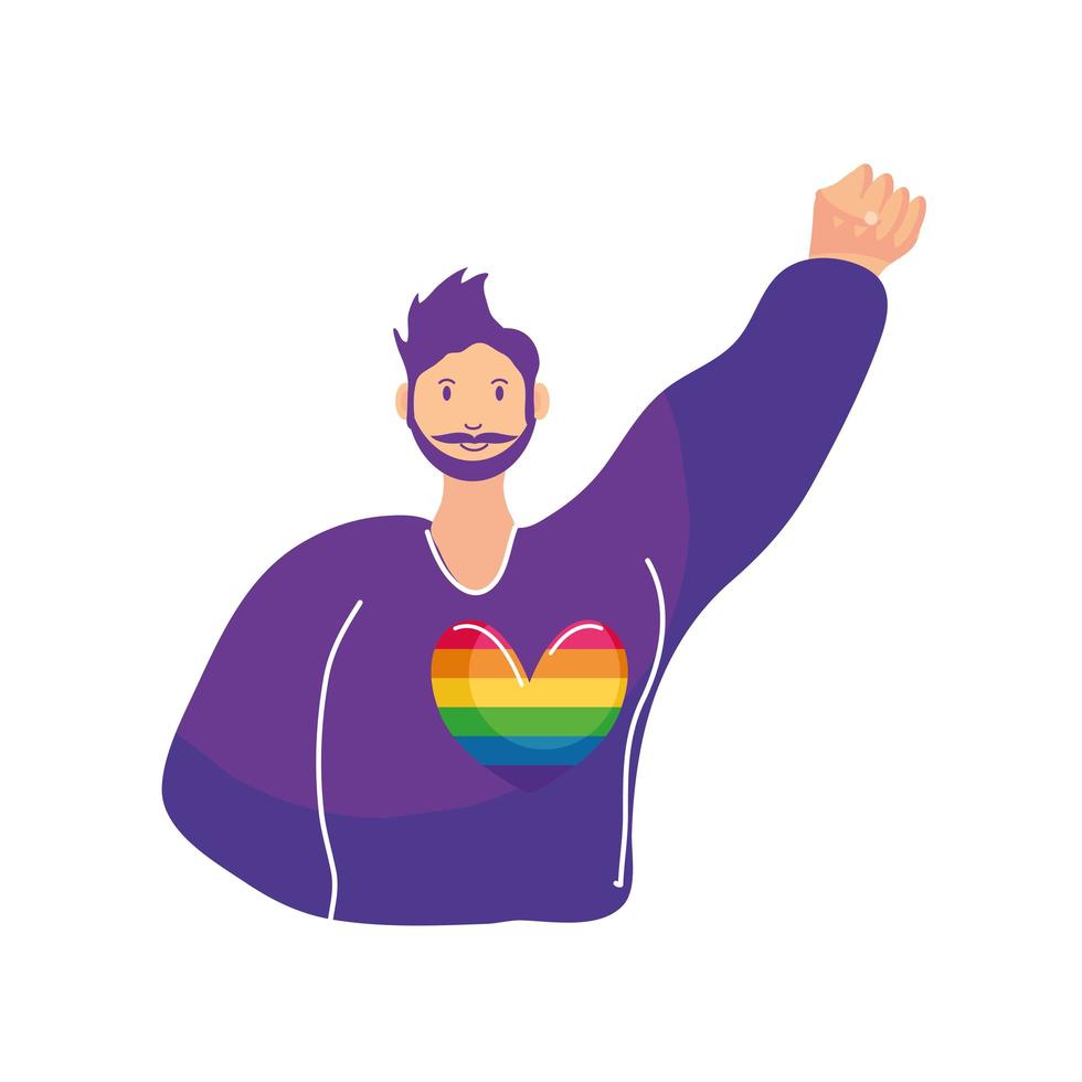 person celebrating gay pride day vector