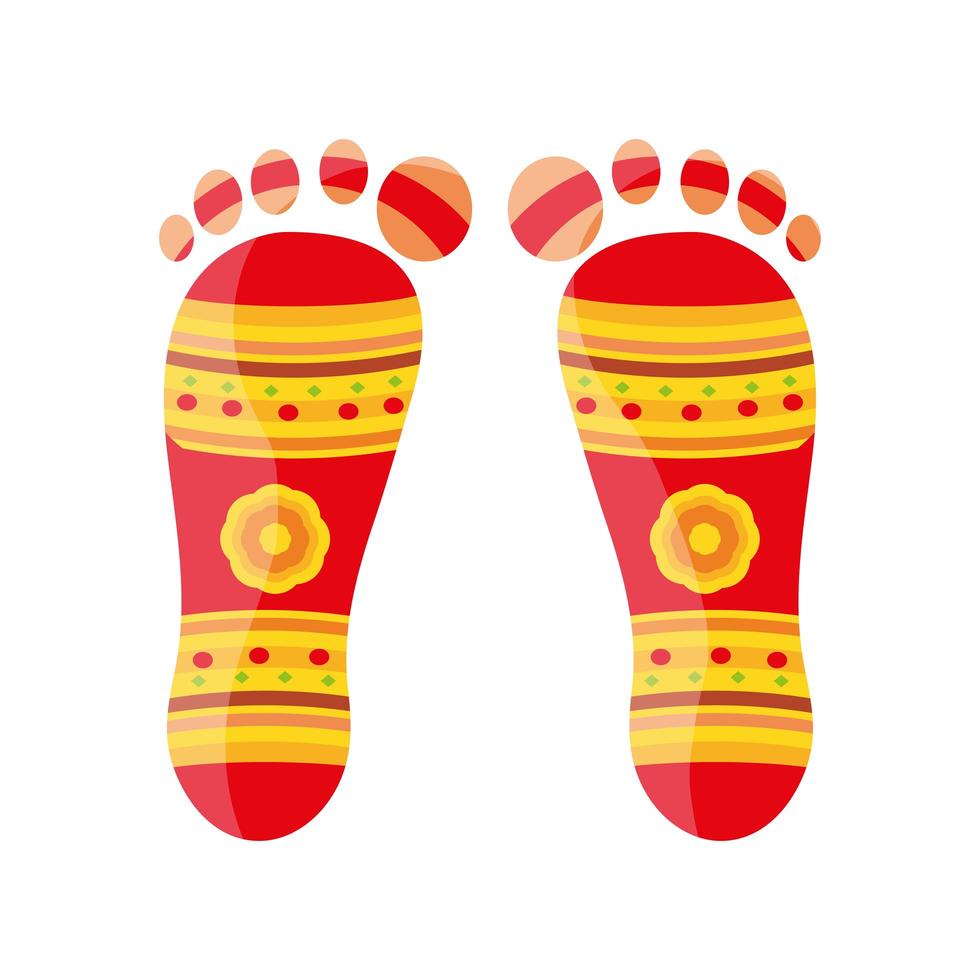 foot print shubh navratri on white background vector