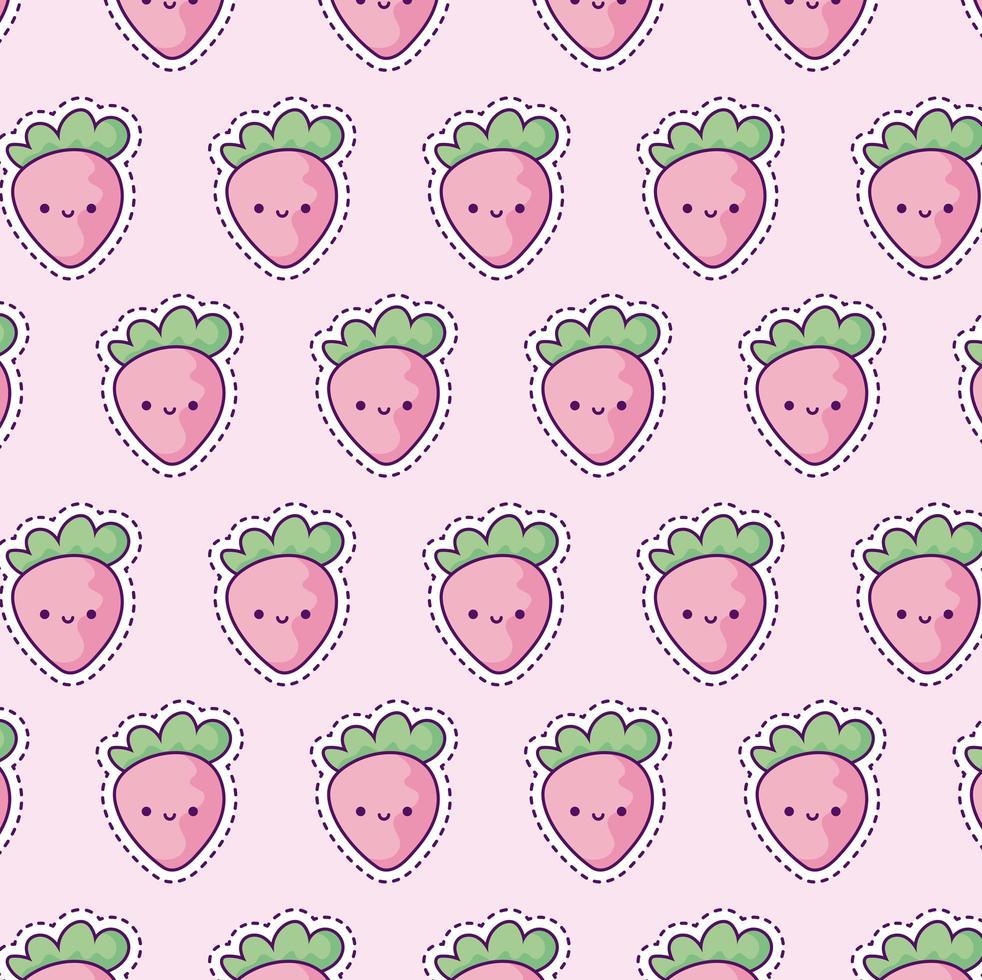 pattern with strawberries, patch style vector