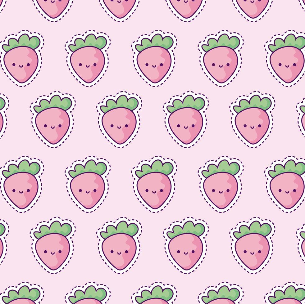 pattern with strawberries, patch style vector