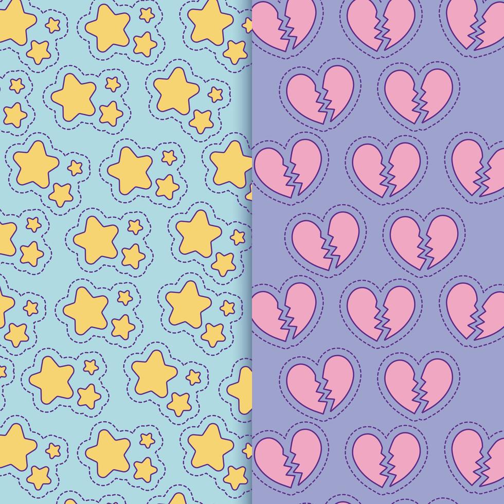 stars and broken hearts background vector design
