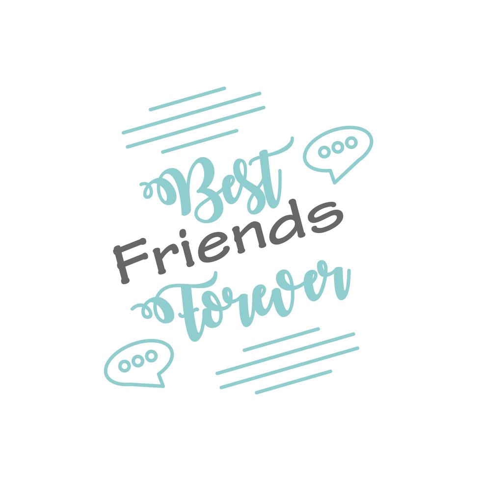 best friends forever with bubbles detailed style icon vector design