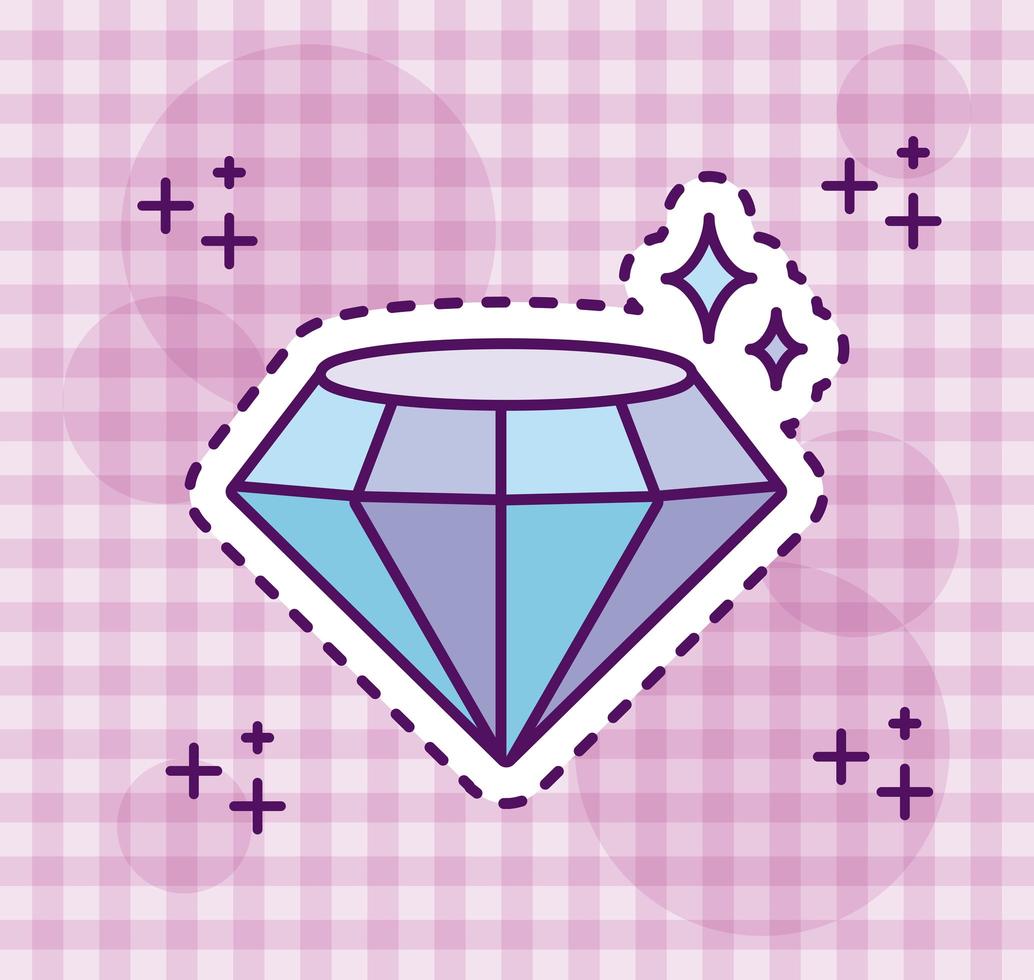 diamante brillante, estilo adhesivo vector