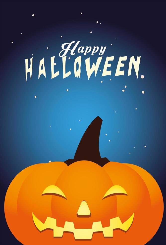 Halloween orange pumpkin cartoon vector design