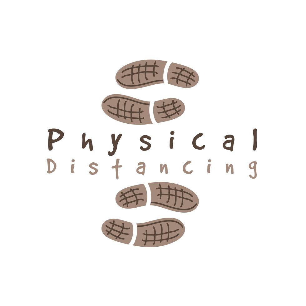shoeprints with physical distancing vector
