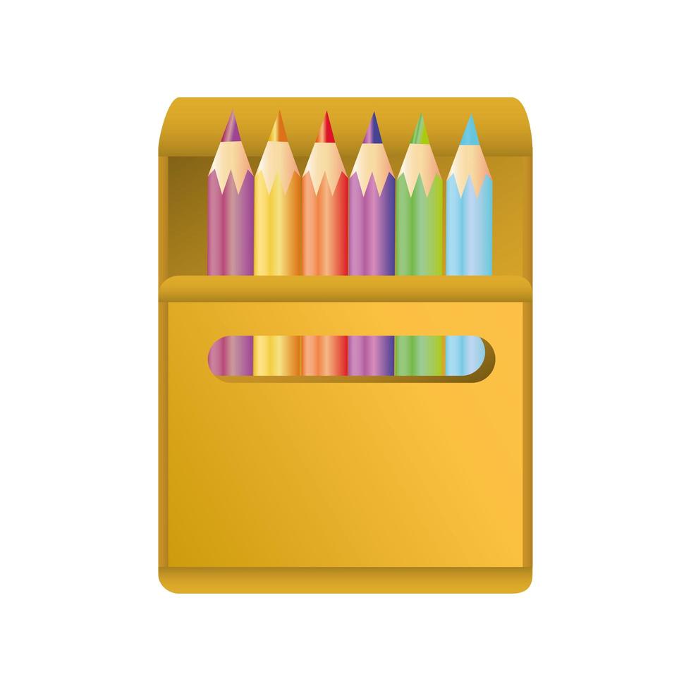 colored pencils on white background vector