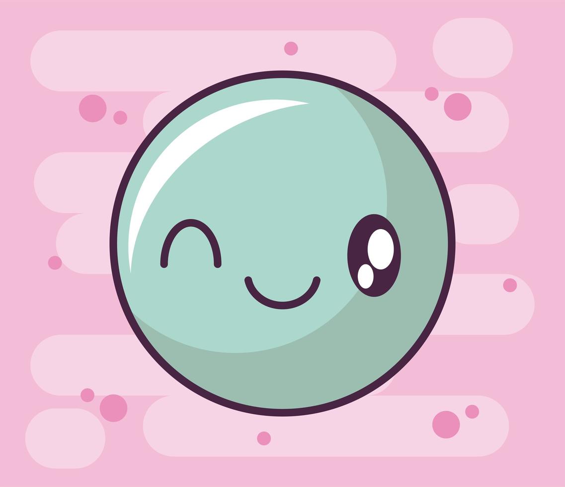 icono de cara feliz, emoticon de estilo kawaii vector