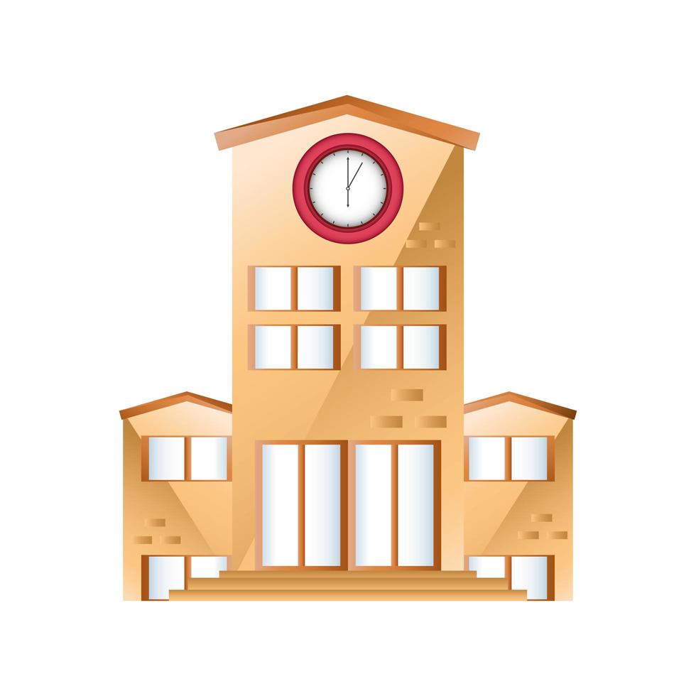 school building on white background vector