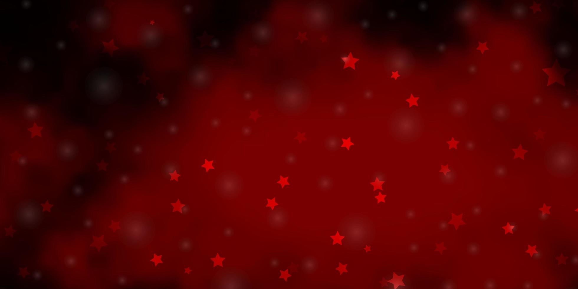 Dark Red vector texture with beautiful stars.