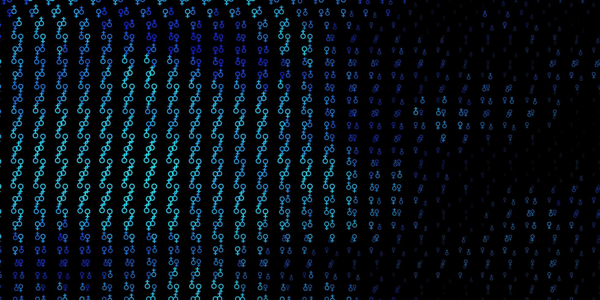 Dark BLUE vector texture with religion symbols.