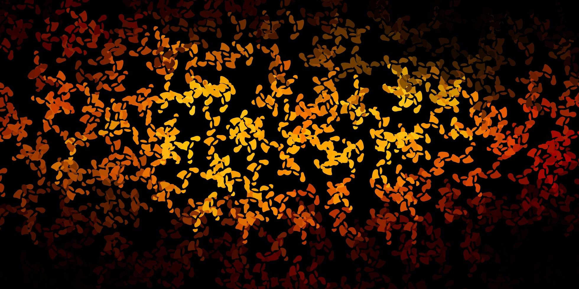 Dark green, yellow vector backdrop with chaotic shapes.