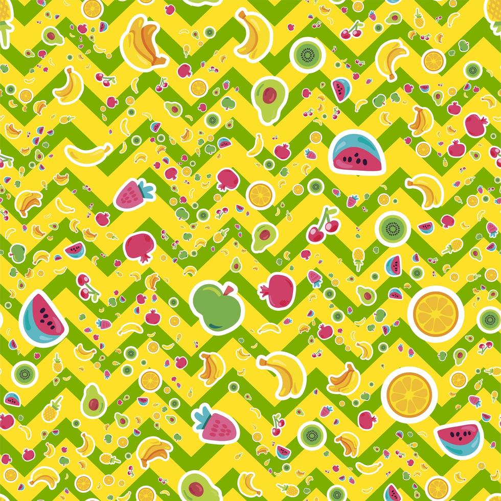 Summer fruits vector seamless pattern