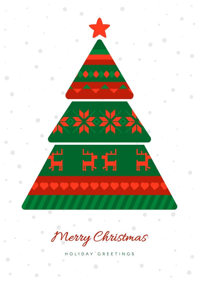 Vector Norwegian Merry Christmas Greeting Card Template