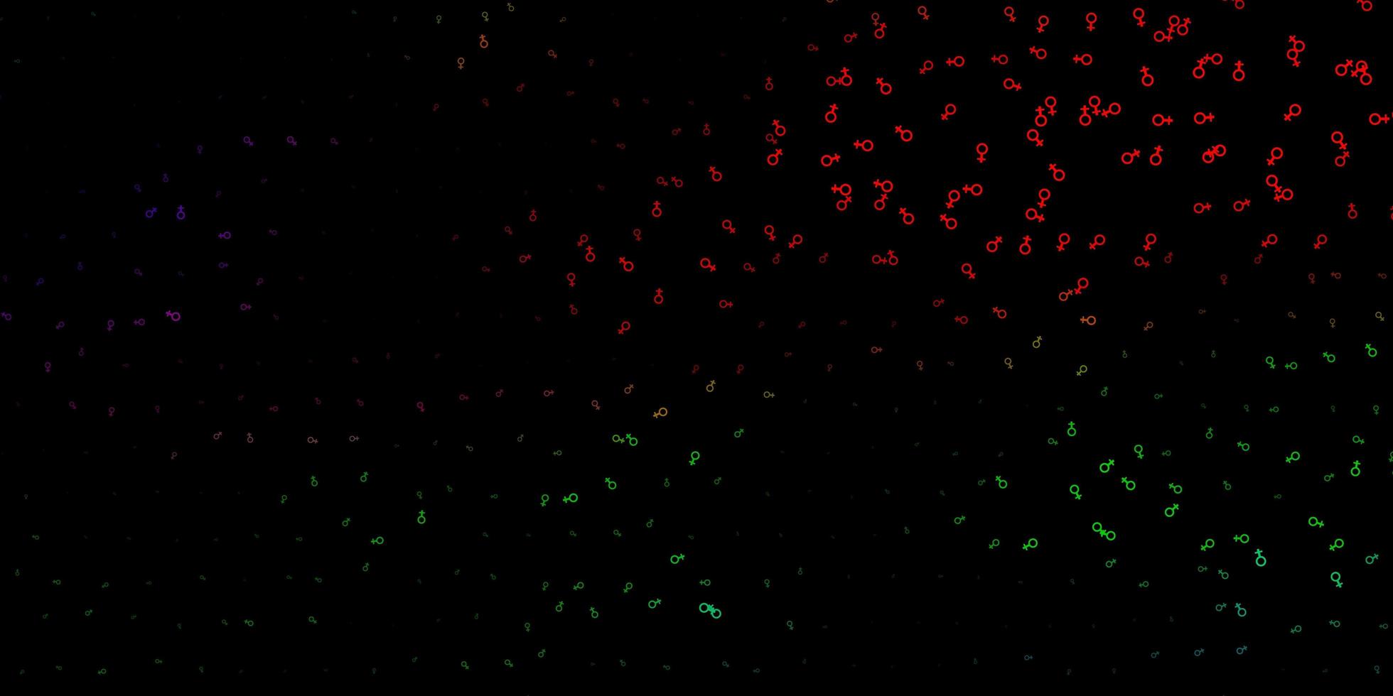 Dark Multicolor vector background with occult symbols.