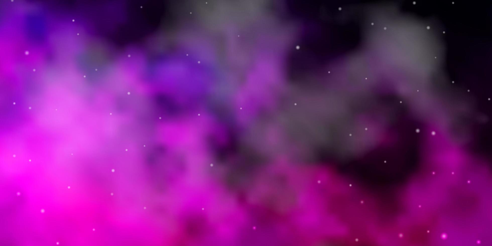 Dark Purple, Pink vector texture with beautiful stars.