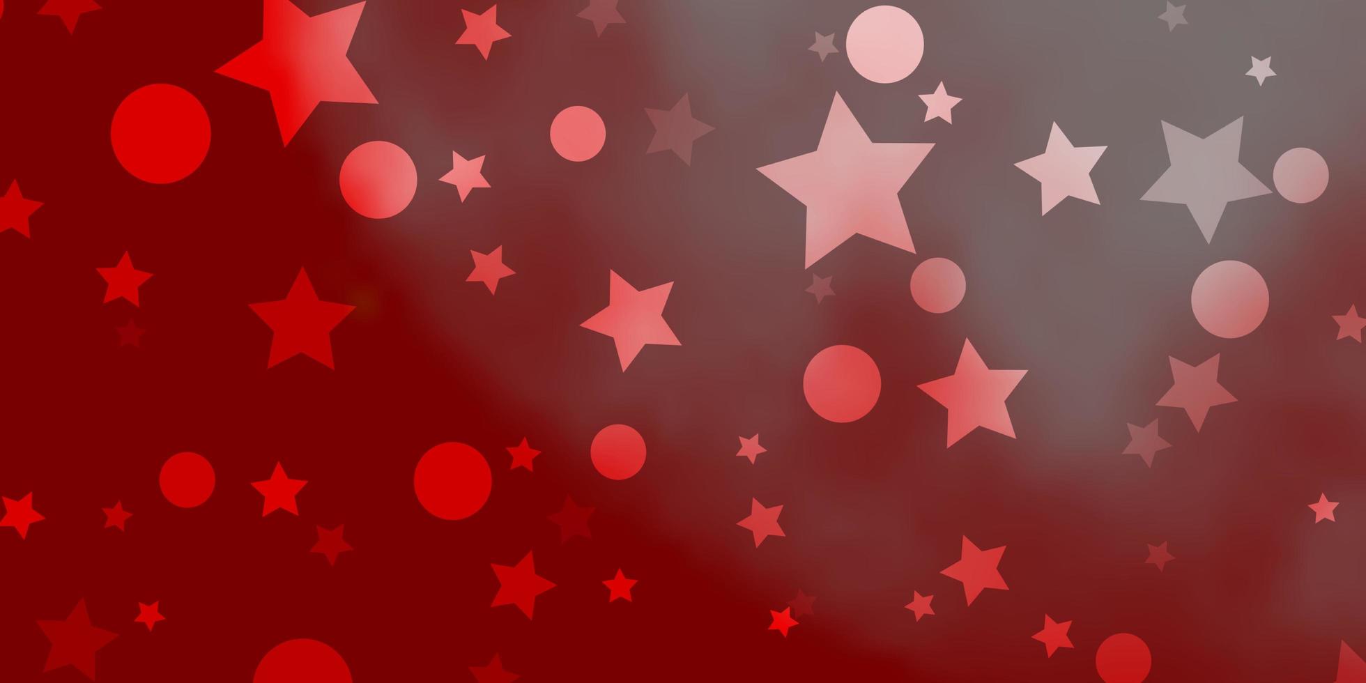Light Red vector background with circles, stars.