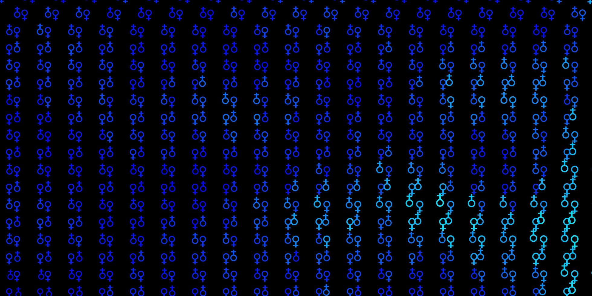Dark BLUE vector texture with religion symbols.