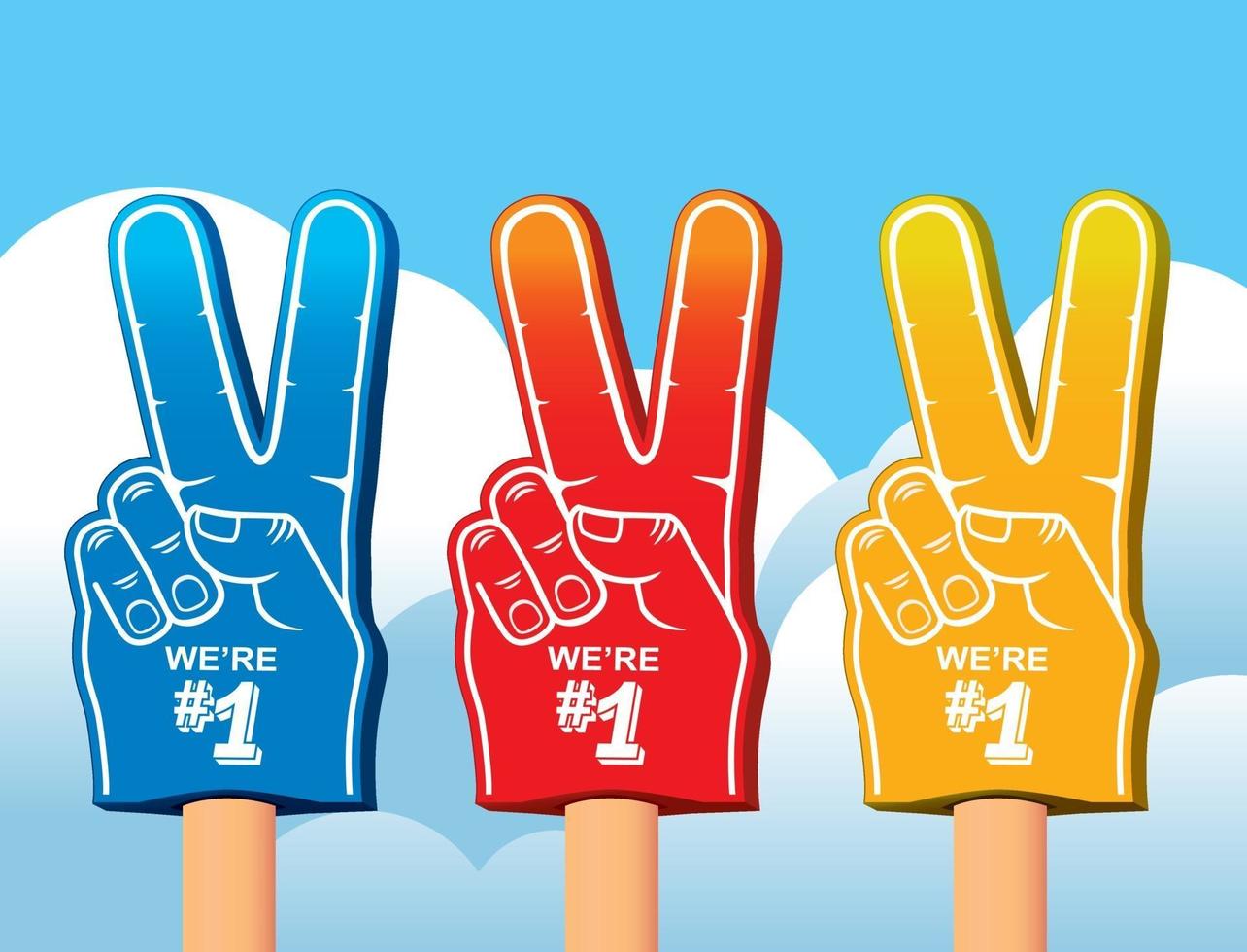 Color set of foam hands. vector