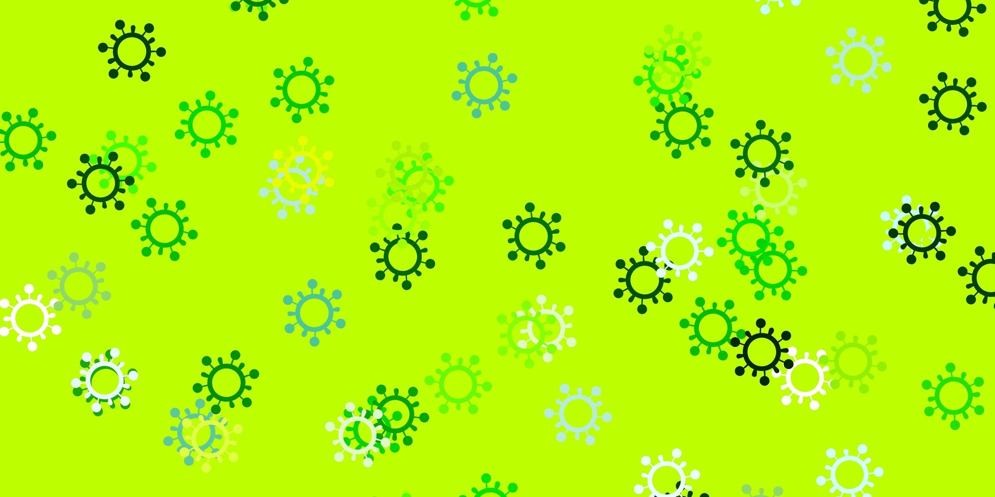 plantilla de vector verde claro, amarillo con signos de gripe.